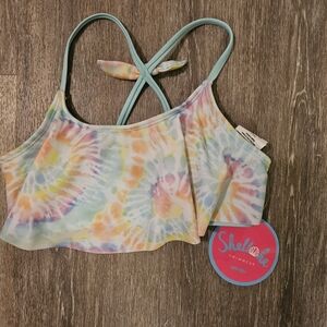 NEW Shelloha bathing suit ruffle bikini tip tie due